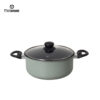 Sage Green Impress Culinary Edge Aluminum Cookware Set: Non-Stick, Glass Lids, Heat-Resistant Handles (Factory Direct)