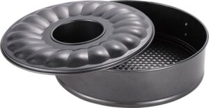 Factory Direct Sale Carbon Steel Non-Stick Springform Pan with Textured Base & Decorative Lid