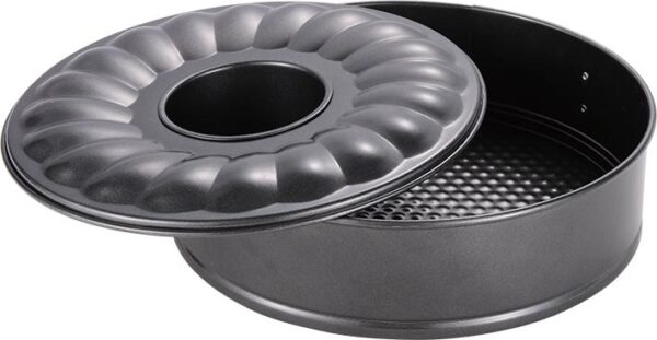 Factory Direct Sale Carbon Steel Non-Stick Springform Pan with Textured Base & Decorative Lid