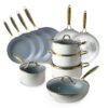 Clarity Gold-Edged Professional Home Kitchen Cookware Set