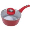 YTKitchenware Vibrant Red Cookware Set – White Ceramic Nonstick Interior with Durable Pressed Construction