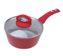 YTKitchenware Vibrant Red Cookware Set – White Ceramic Nonstick Interior with Durable Pressed Construction