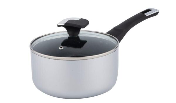 Sleek Silver Thermo-Spot Stretched Cookware Set with Heat-Resistant Ergonomic Handles