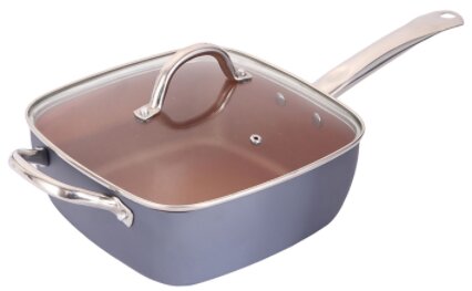 Vintage Bronze Lined & Slate Gray Forged Cookware Collection with Durable Stainless Steel Handles & Multi-Purpose Baking