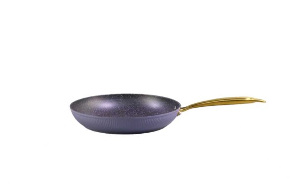 Elegant Ribbed Aluminum Nonstick Cookware Set with Luxury Gold Handles – Factory Direct Supply