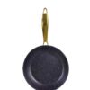 Elegant Ribbed Aluminum Nonstick Cookware Set with Luxury Gold Handles – Factory Direct Supply