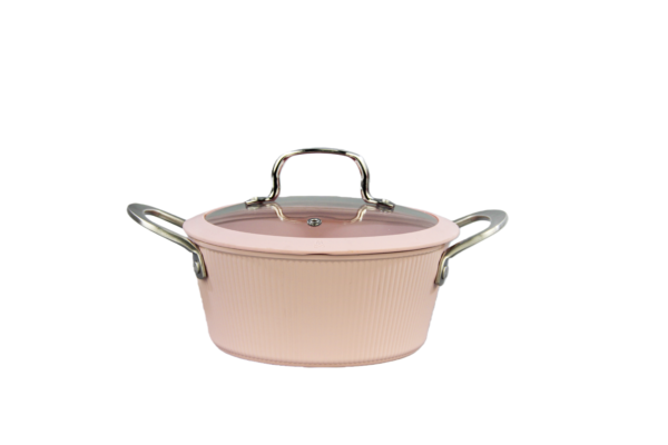 Healthy Cooking Made Easy – Pink Ceramic Nonstick Aluminum Cookware Set, Certified Factory Supply