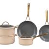 Elegant Cream & Non-Stick Core Heat-Resistant Aluminum Cookware Collection