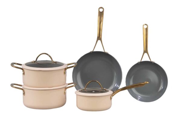 Elegant Cream & Non-Stick Core Heat-Resistant Aluminum Cookware Collection