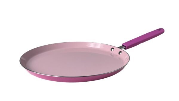 Candy Floss Pink & Cloud White Stretched Ceramic Pot & Pan Set with Shatter-Resistant Lids and Comfort-Grip Handles