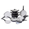16-Piece Aluminum Non-Stick Cookware Set with Glass Lids