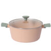 11-Piece Vertical Striped Aluminum Non-Stick Cookware Set with Glass Lids