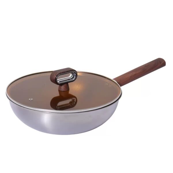 0a81941ce22bfd5517fe3c75b56bcd8b 9-Piece Stainless Steel Non-Stick Cookware Set with Walnut Wood-Effect Handles