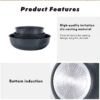 14-Piece Removable Handle Non-Stick Aluminum Cookware Set with Stackable Pots, Lids & Protectors
