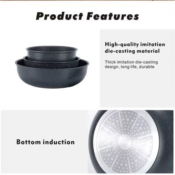 14-Piece Removable Handle Non-Stick Aluminum Cookware Set with Stackable Pots, Lids & Protectors