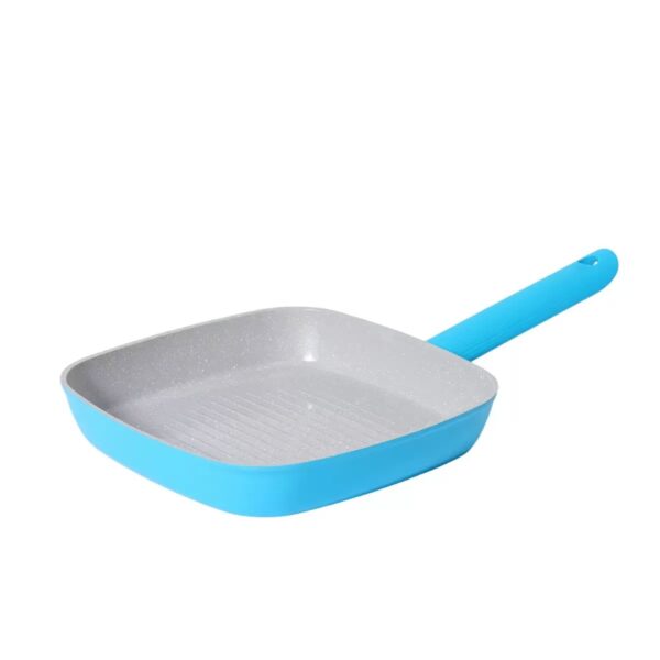 1ceaf2f99ef1c252bd1c978d0c03ccb0 10-Piece Turquoise Blue Ribbed Non-Stick Aluminum Cookware Set