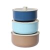 1e35ebf0f861b51140e0206067407892 9-Piece Pastel Multi-Color Non-Stick Aluminum Cookware Set with Detachable Handles
