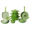 246ffb4c60e36226960cebd6b8607af7 16-Piece Vibrant Green Non-Stick Aluminum Cookware Set