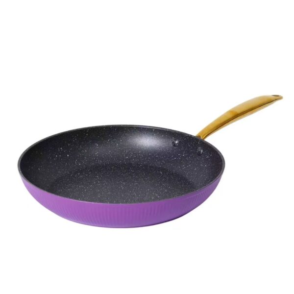 29189460c9a300ad751556c536b382cb 11-Piece Multi-Color Ribbed Non-Stick Aluminum Cookware Set with Gold Accents