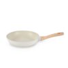 9-Piece White/Black Granite Non-Stick Aluminum Cookware Set with Wood-Look Handles & Glass Lids