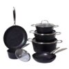2f20d6ff458aaae214adbb896c13a9a7 10-Piece Black Ribbed Non-Stick Aluminum Cookware Set with Stainless Steel Handles
