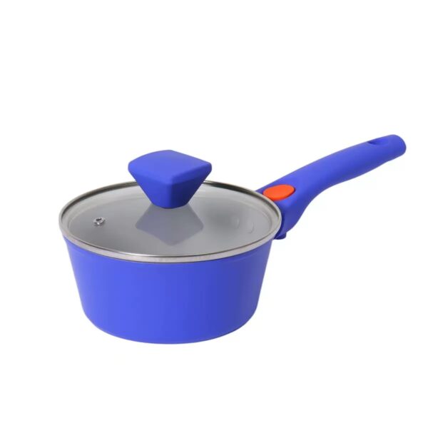 348057d142d9df3e9bd59defbf83ca4b 17-Piece Cobalt Blue Non-Stick Aluminum Cookware Set with Orange Accents
