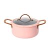3a30af7d941534b7ea018acfbf496c9b 10-Piece Pink & Grey Non-Stick Aluminum Cookware Set with Gold Handles