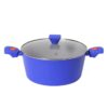 576eba0d5f84209830a2975772d52228 17-Piece Cobalt Blue Non-Stick Aluminum Cookware Set with Orange Accents