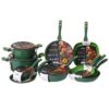 602adcac77956c95070053ca022b58c1 15-Piece Two-Tone Green Non-Stick Aluminum Cookware Set