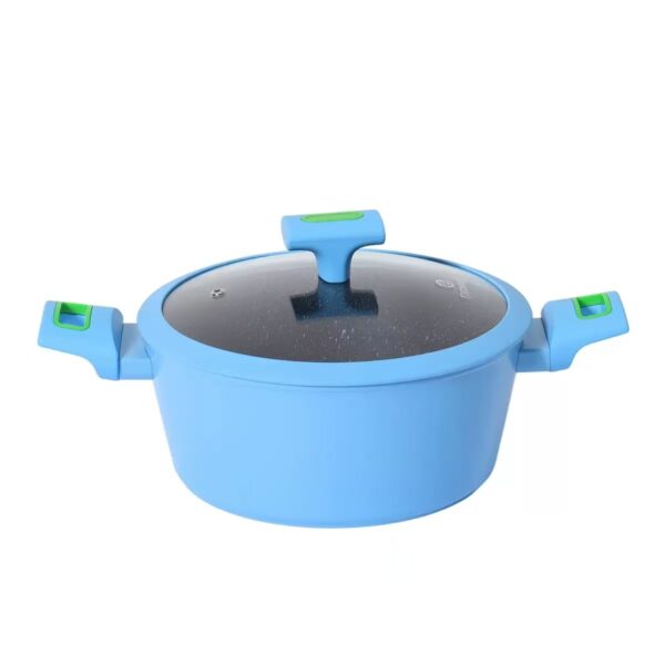 702d08678624292d7bb5beaf24675030 10-Piece Bright Blue Non-Stick Aluminum Cookware Set with Green Accents