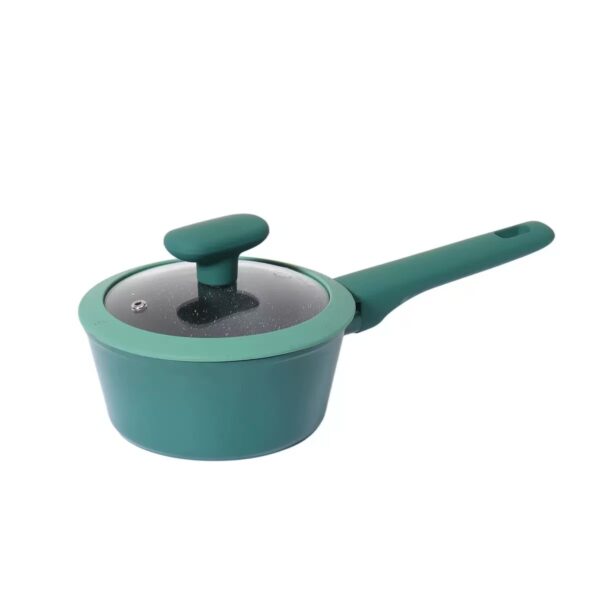 7d7abf638aa8a590ef093ffdb81c8f03 9-Piece Forest Green Non-Stick Aluminum Cookware Set with Black Granite Interior