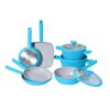 a3024101f00681715fac1696a0e92205 10-Piece Turquoise Blue Ribbed Non-Stick Aluminum Cookware Set