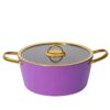 ab4c1b6aa03990586733e450e2f0eae2 11-Piece Multi-Color Ribbed Non-Stick Aluminum Cookware Set with Gold Accents