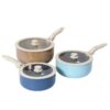 bc74be69112e545a8a790dcb44066523 9-Piece Pastel Multi-Color Non-Stick Aluminum Cookware Set with Detachable Handles