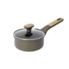 12-Piece Olive Green Non-Stick Aluminum Cookware Set with Wood-Effect Handles