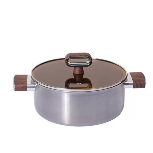 c1bd6c0d2160590101313e6c680ba2bb 9-Piece Stainless Steel Non-Stick Cookware Set with Walnut Wood-Effect Handles