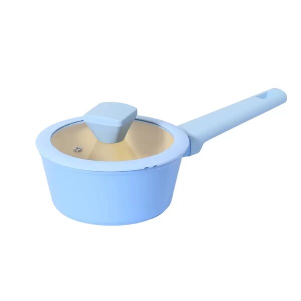 16-Piece Sky Blue & Cream Non-Stick Aluminum Cookware Set