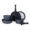 14-Piece Removable Handle Non-Stick Aluminum Cookware Set with Stackable Pots, Lids & Protectors