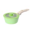 8-Piece Green & White Non-Stick Aluminum Cookware Set with Detachable Handle