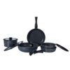 14-Piece Removable Handle Non-Stick Aluminum Cookware Set with Stackable Pots, Lids & Protectors
