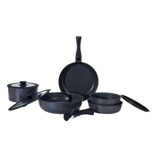 14-Piece Removable Handle Non-Stick Aluminum Cookware Set with Stackable Pots, Lids & Protectors