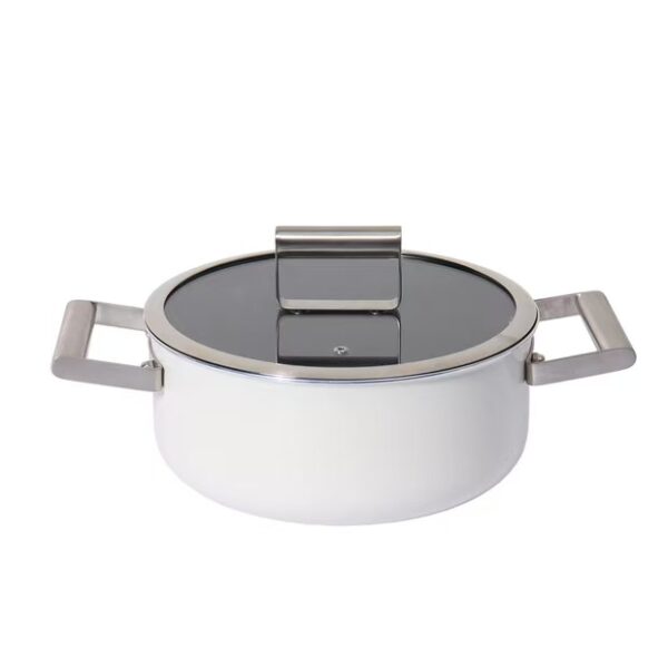 02c1ec87ce0e65ff682c4a9881fe2718 12-Piece White & Black Non-Stick Aluminum Cookware Set with Stainless Steel Handles