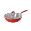 10-Piece Red Exterior Stainless Steel Interior Non-Stick Aluminum Cookware Set