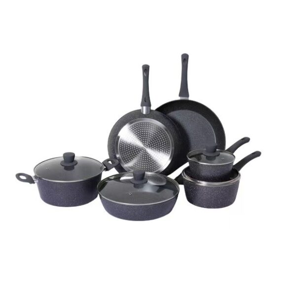 4b2c1d1d5439659a82a308351d00ea60 10-Piece Black Granite Non-Stick Aluminum Cookware Set