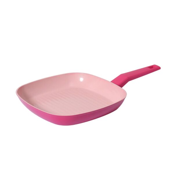 12-Piece Hot Pink Non-Stick Aluminum Cookware Set with Soft Pink Interior