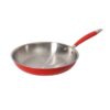 10-Piece Red Exterior Stainless Steel Interior Non-Stick Aluminum Cookware Set