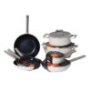 da90cdf9c17b669b6983328428e13a25 12-Piece White & Black Non-Stick Aluminum Cookware Set with Stainless Steel Handles