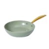 13-Piece Sage Green Hammered Non-Stick Aluminum Cookware Set with Gold