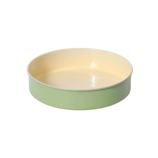 5 Pcs Carbon Steel Bakeware Set Green Exterior Cream Interior Nonstick Cake Molds & Baking Trays