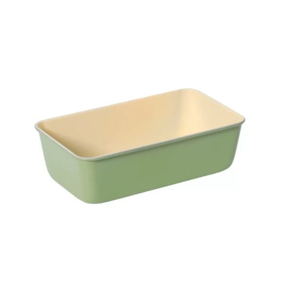 5 Pcs Carbon Steel Bakeware Set Green Exterior Cream Interior Nonstick Cake Molds & Baking Trays